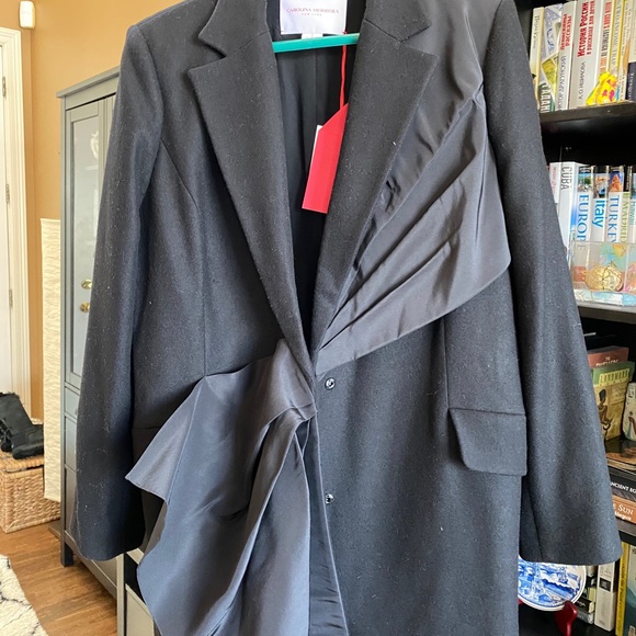 Carolina Herrera wool coat with taffeta bow - Picture 5 of 7